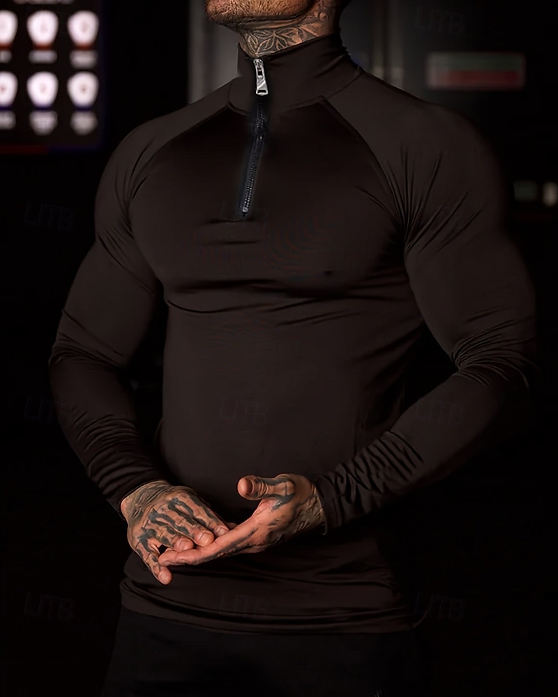 Pánské Jednobarevné Koşu Tişörtü Stahovací tričko Jaro Podzim Zapni Dlouhý rukáv Rychleschnoucí Komprese Odvod vlhkosti Cvičení v tělocvičně Aktivní trénink Cvičení Černá Bílá sportovní oblečení 2026 - $32.99 –P7