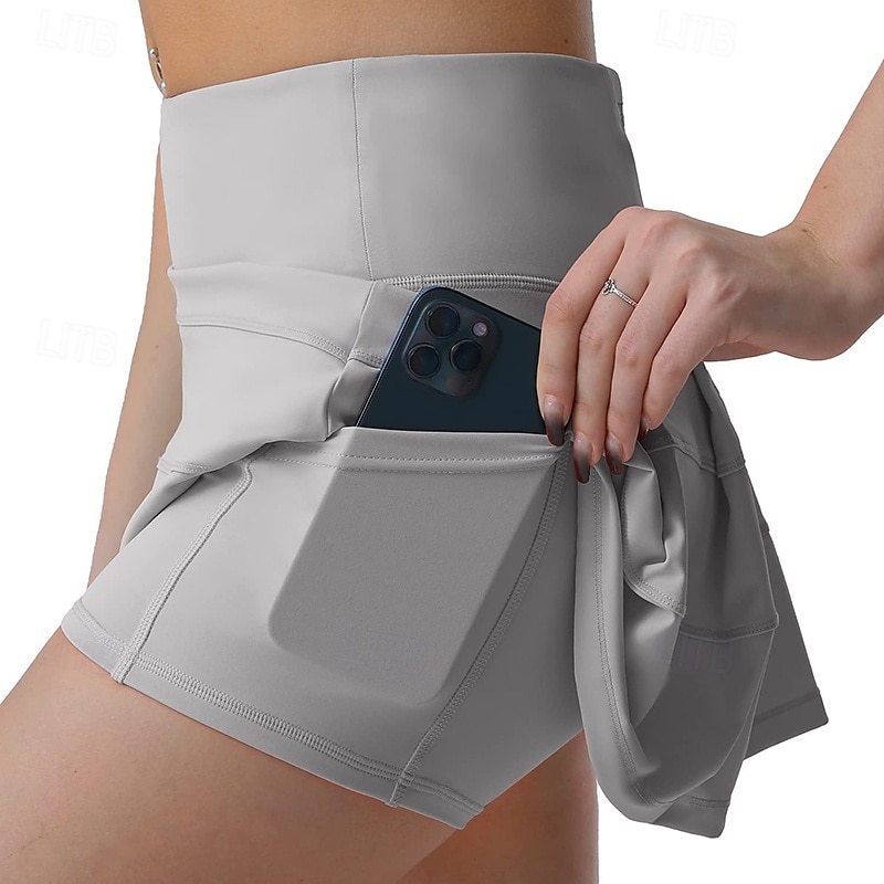 Per donna Tinta unita Gonna casual Gonna da tennis Gonne da tennis con pantaloncini Tasca Asciugatura Rapida Traspirante Corsa Fitness Yoga Gonna Gonna-pantaloncini Nero Bianco Rosa Abbigliamento da del 2026 a $44.99 –P21