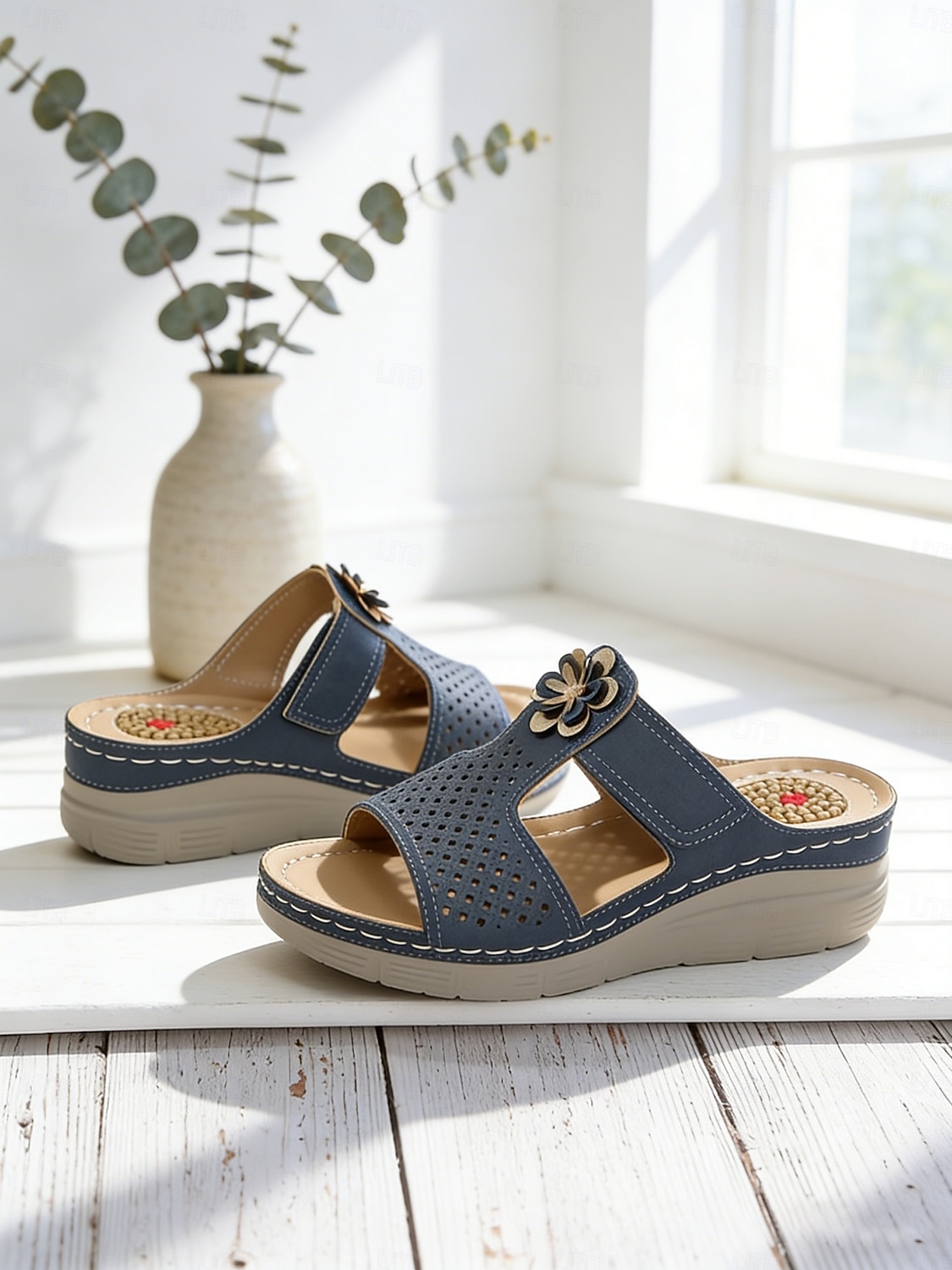Sandálias femininas ortopédicas marrons com estampa floral – calçados confortáveis, respiráveis e com amortecimento, ideais para uso diário, em casa, em viagens e longas caminhadas. de 2026 por $24.99 –P4