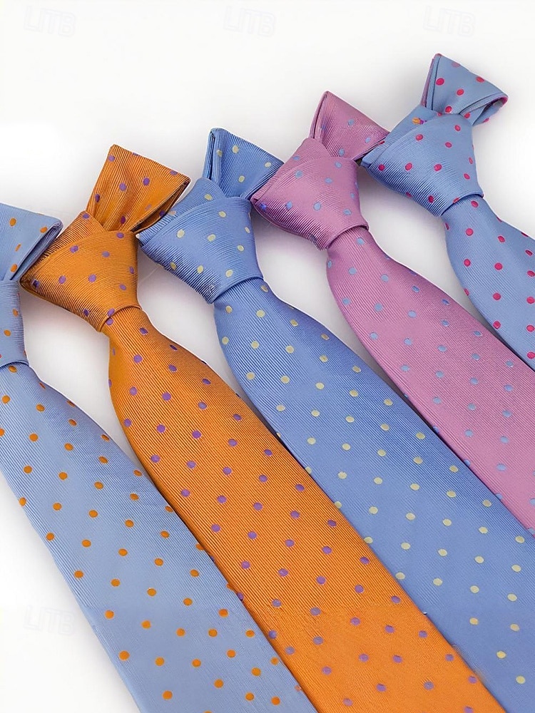 Men's Polyester Polka Dot Necktie, Multi-Color Classic Dot Pattern Tie, Elegant Slim Style for Groomsmen, Weddings, Formal Dinners, Banquets & Business Events 2026 - $11.99 –P6