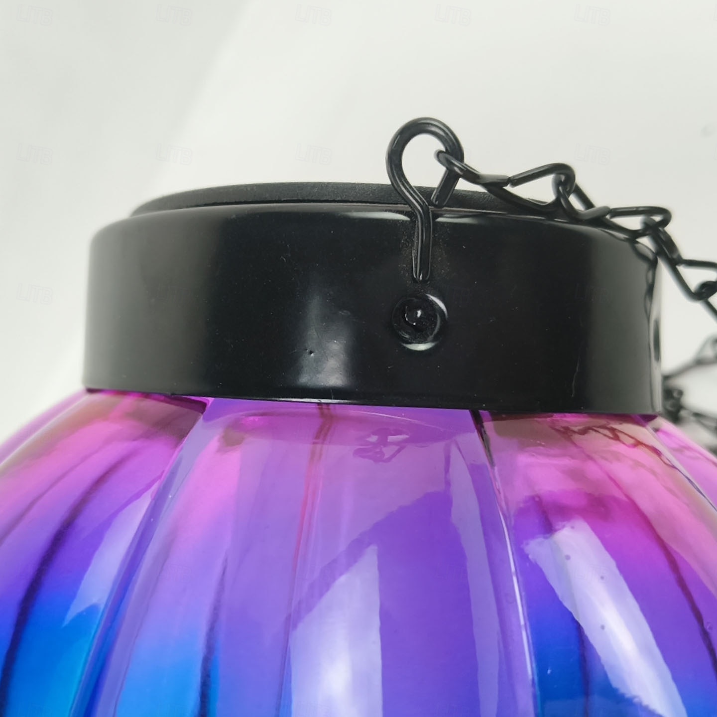 1 linterna de globo aerostático de metal de vidrio colorido impermeable y solar para exteriores, luz de llama simulada LED, decoración de árboles de granja y jardín, iluminación de paisaje, luz 2026 - $30.99 –P11