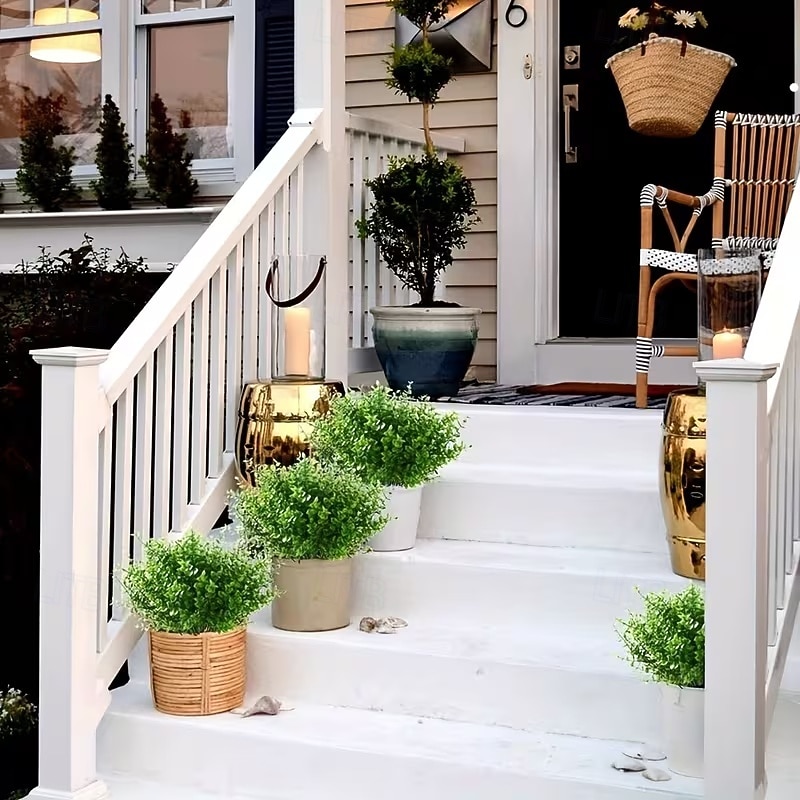 20pcs Greenery Artificial Plants Outdoors, Eucalyptus Stems UV Resistant Fake Foliage Plants Faux Boxwood Shrubs Indoor Decorations Artificial Flowers for Garden Pot Porch Fence Hanging Planter 2026 - $21.99 –P4