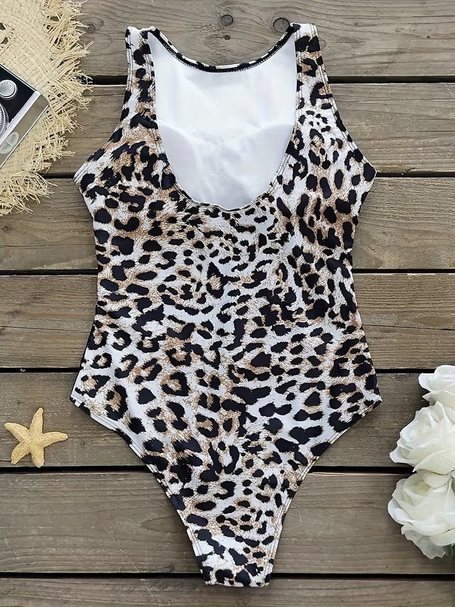 Naisten Uima-asut Yksi kappale Monokini Alushousut Uimapuku Vatsatuki Korkea vyötärö Ohut Avoin selkä Loma Ranta-asut Kuvitettu Eläin Pyöreä kaula-aukko Hihaton Uimapuvut 2026 - $31.99 –P6