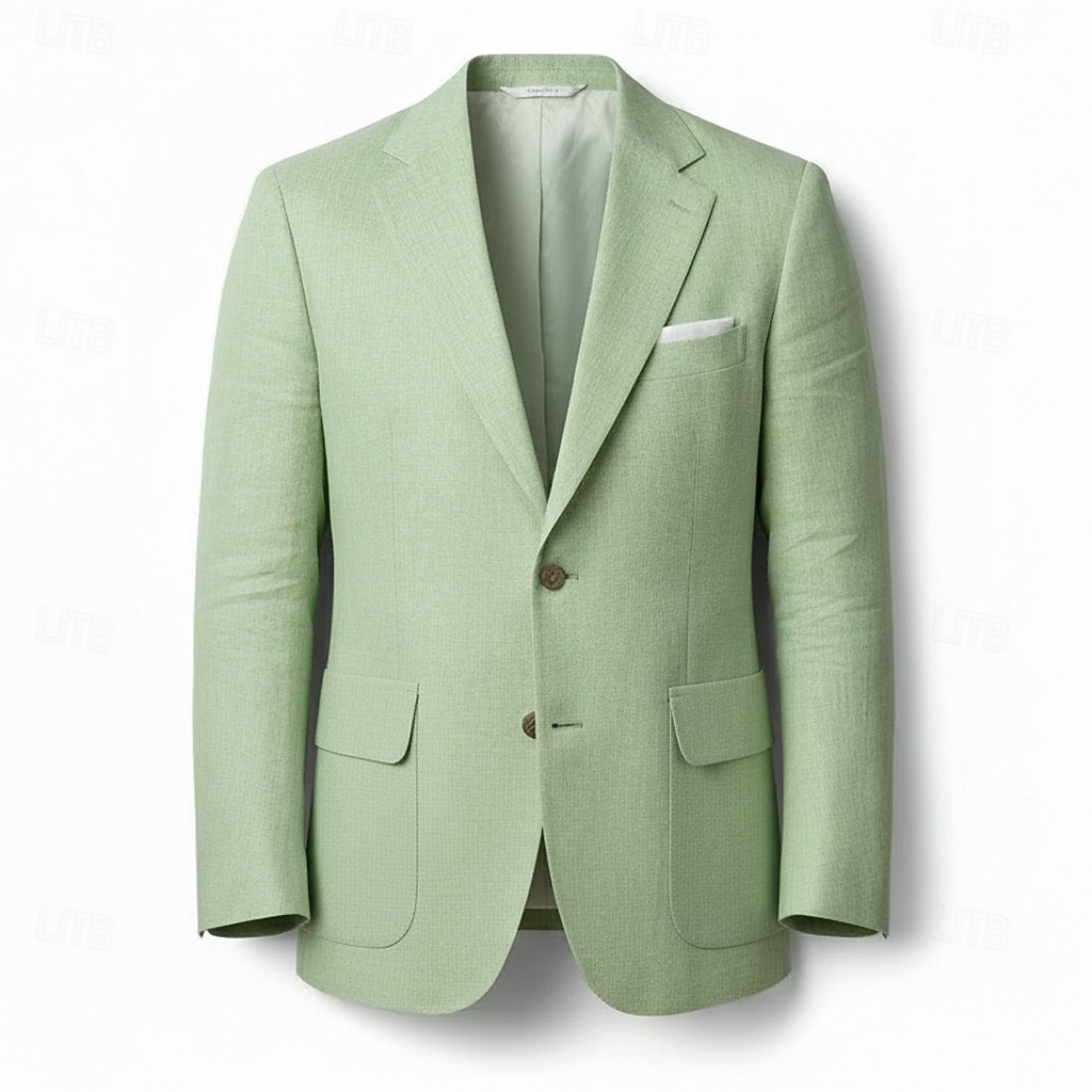 Blazer léger pour homme – veste d'été décontractée à coupe ajustée, col cranté simple boutonnage, vert clair de 2026 ? $65.99 –P3