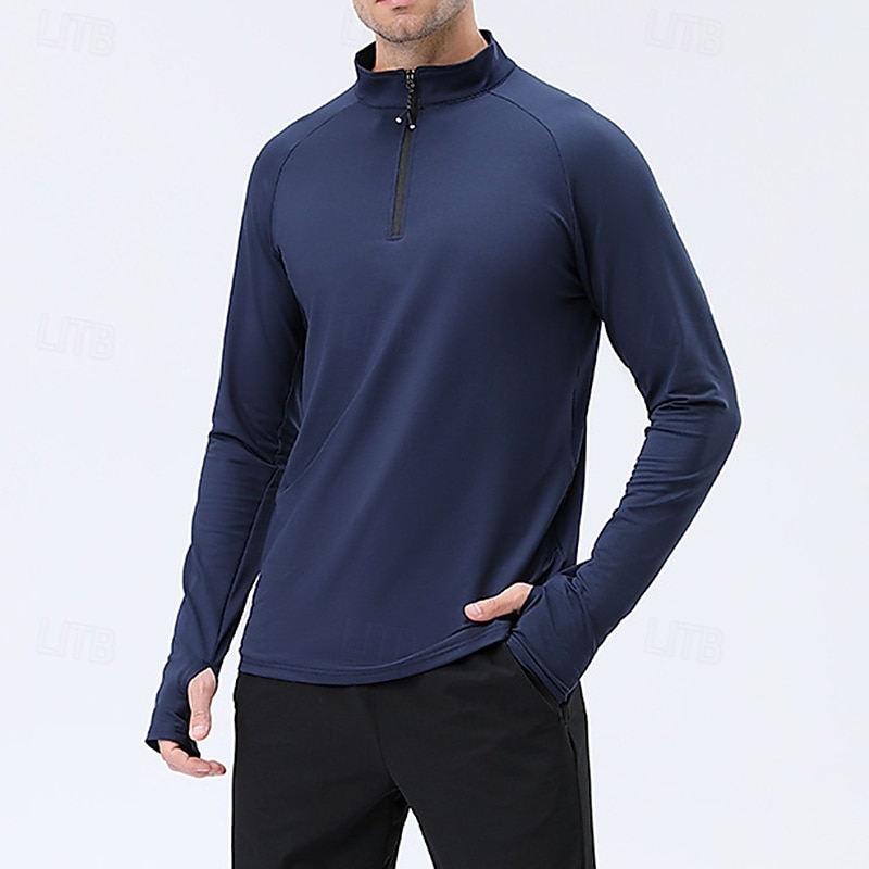 Hombre Color sólido Camiseta Running Camiseta Compresión Camiseta para correr Primavera Otoño Cerrar Manga Larga Secado rápido Compresión Dispersor de humedad Entrenamiento de gimnasio Entrenamiento 2026 - $26.99 –P3