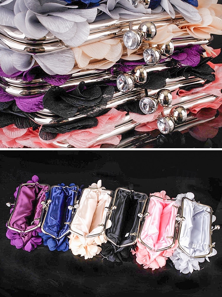 Women's Polyester Floral Clutch Bag with Short Chain Strap, Elegant 3D Petal Design, Multicolor Options, Lightweight Evening Handbag, Perfect for Weddings, Parties & Formal Events 2026 - $24.99 –P12