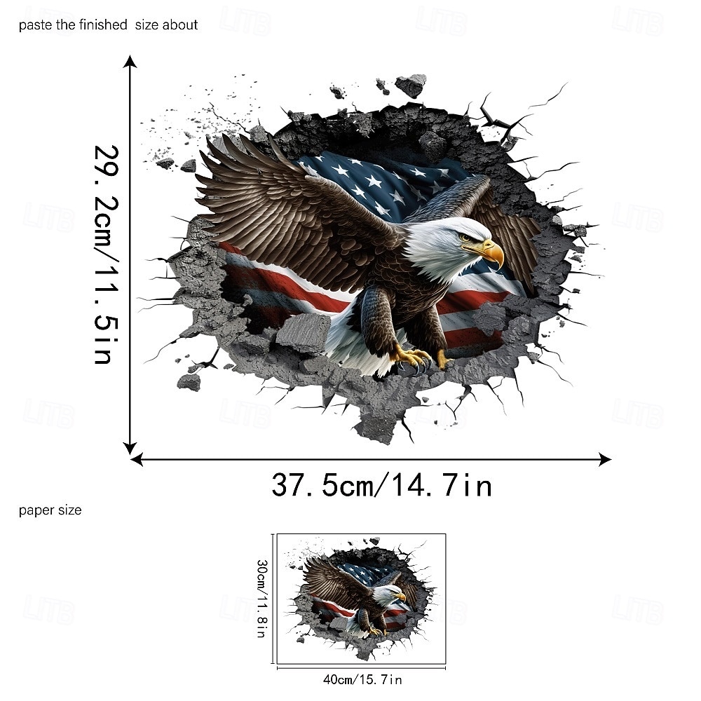 Lot de 2 stickers muraux personnalisés avec aigle et drapeau américain, motif trou béant, pour salon. de 2026 ? $9.99 –P5