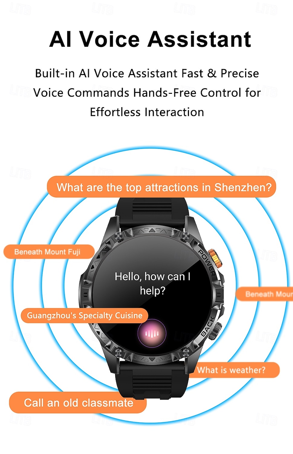 iMosi YK16 Montre intelligente 1.7 pouce Montre connectée avec appels Bluetooth Podomètre Rappel d'appel Moniteur d'Activité Compatible avec Android iOS Unisexe Longue Veille Appels Mains Libres de 2026 ? $65.99 –P12