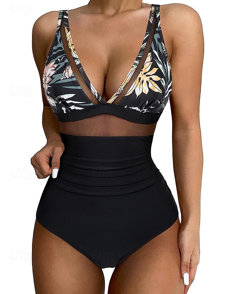 2026年 女性用 ラッシュガード 水着 ワンピース 花 ソリッド レオプリント UVプロテクション 弾性ある ノースリーブ スイムウェア 水着 サーフィン 潜水 水泳 夏  コレクション – $17.99 –P8