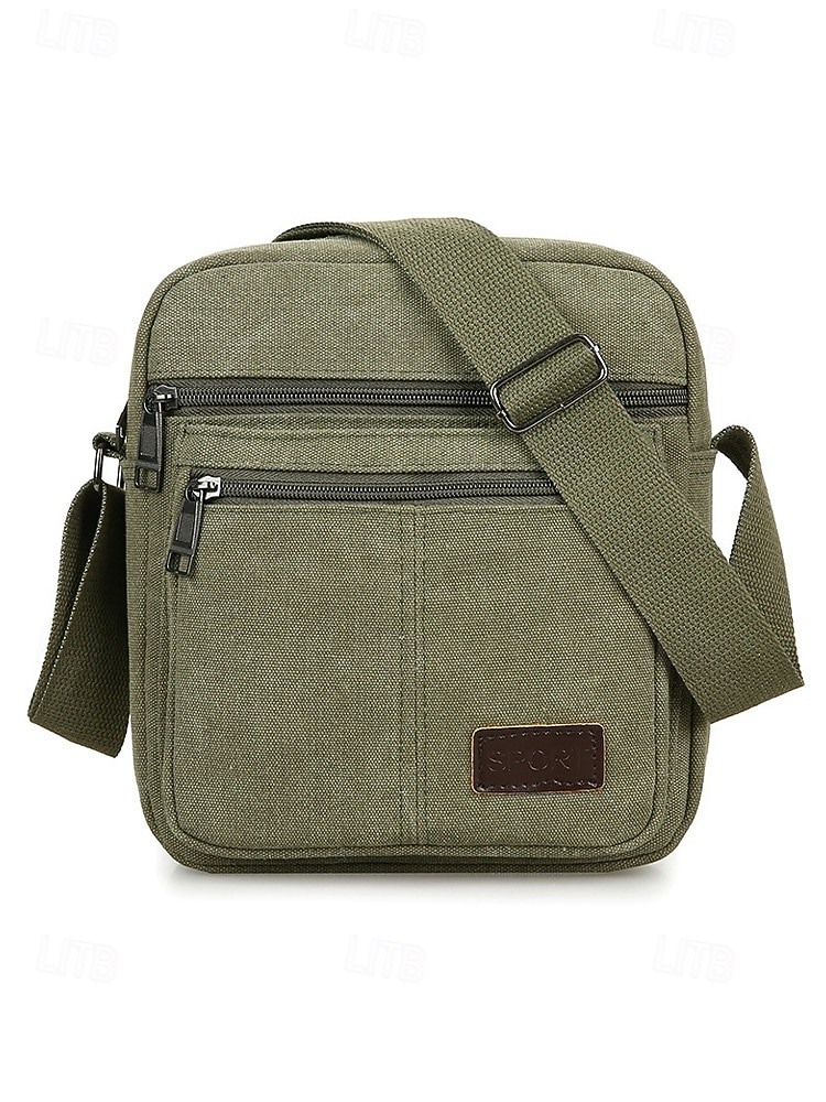 Bolso bandolera de lona para hombre, varios colores, material duradero, ideal para salidas informales, viajes y uso diario. 2026 - $11.99 –P10