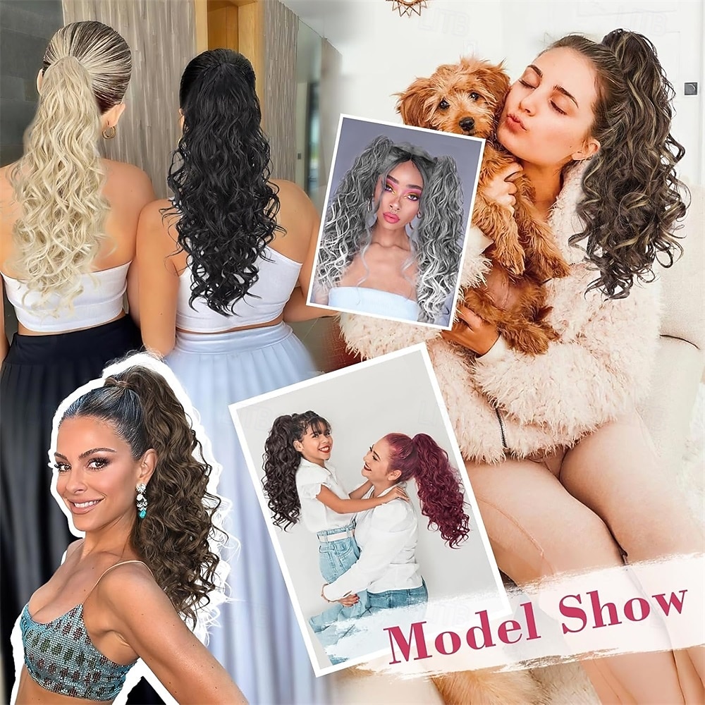 Ponytail Extension, 26 Inch Long Pony tails Hair Extensions for Women Wavy Curly Claw Clip Ponytail Fluffy Natural Fake Pony tail Hair Pieces for Women (Black, 26 Inch) 26 Inch 2026 - $18.49 –P5
