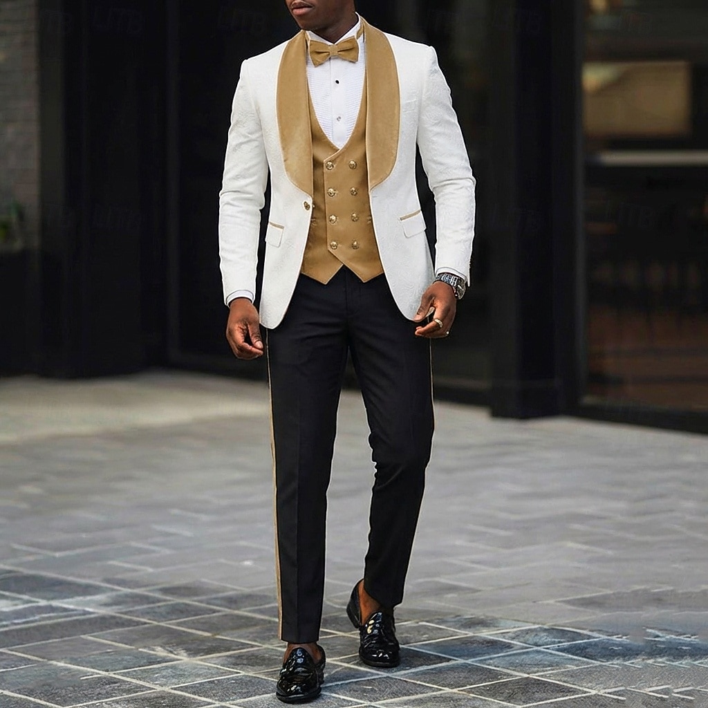 ملك الرجال توكسيدو بدلات الحفلات زفاف الشاطئ حفل زفاف ربيعي وردي بلاشيهغ عنابي للربيع والصيف بدلة فتحت الصدر عريضة موضة كاجوال بقع قياس نحيل 3 قطعة مجموعة زر واحد صدر واحد 2026 - GBP £96 –P10