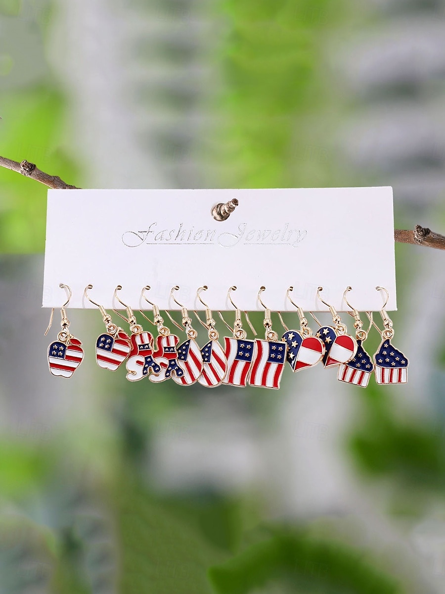 1 пара Серьги For Жен. Повседневные Для улицы фестиваль Сплав геометрический Звезда 2026 - $14.99 –P5