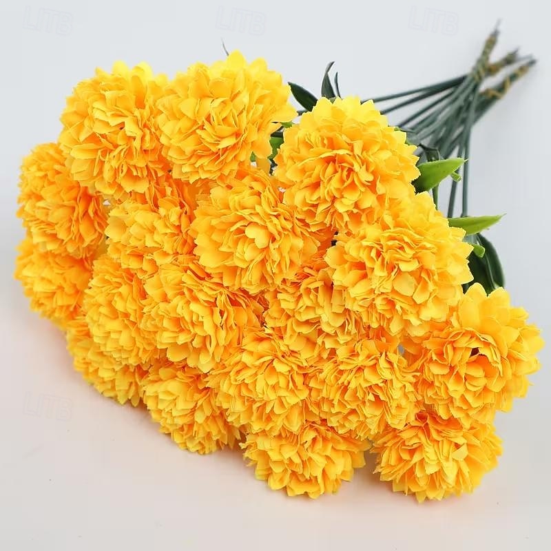 18 Bunches Multicolor Realistic Artificial Chrysanthemum Flowers - Maintenance-Free Faux Floral Arrangement Bouquet in White Red Pink Yellow Green-Gray - Suitable for Home Wedding Party Table Centerpiece 2026 - $16.99 –P13