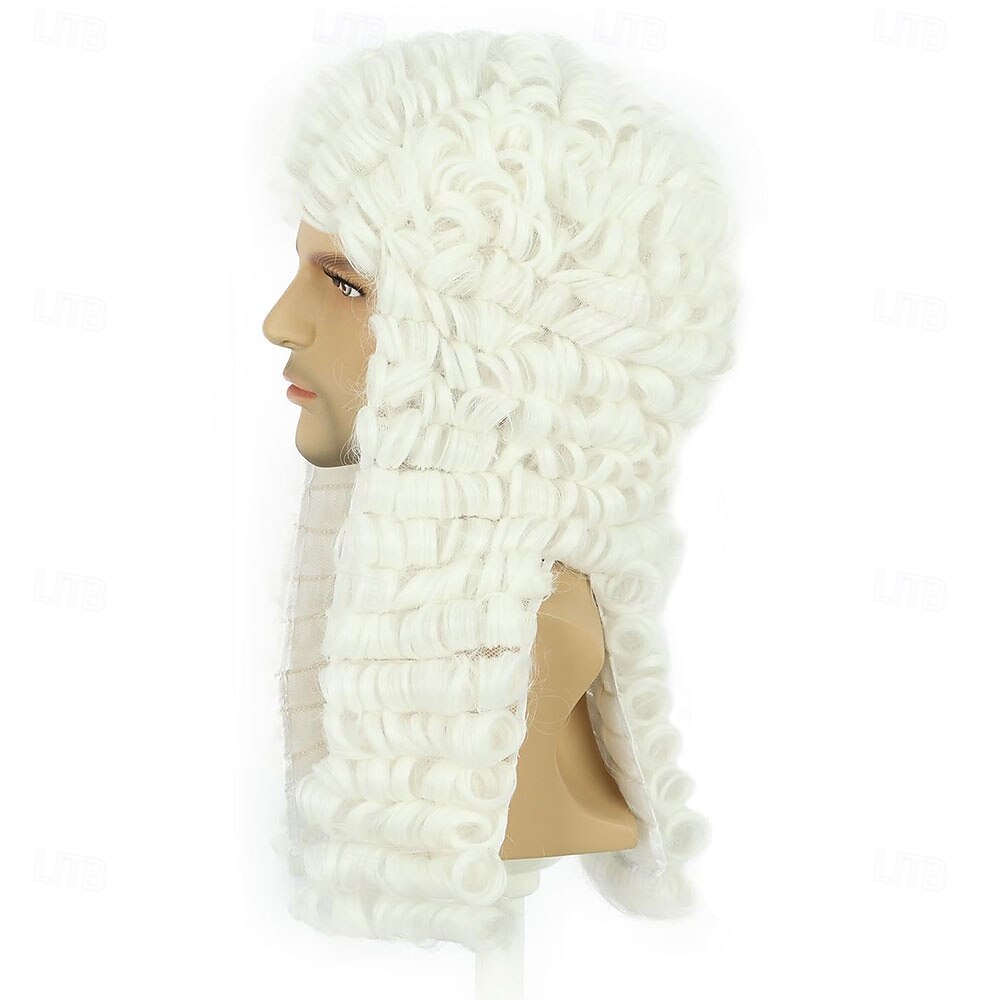 باروك رجال ونساء طويل مجعد أبيض كبير باروك قاضٍ مستعمر باروك مضحك لزي تنكر 2026 - $33.99 –P6