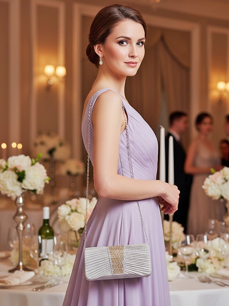 2026年 女性用スパンコール付きポリエステル製イブニングクラッチ - マルチカラー - チェーンストラップ - 結婚式やパーティーに最適  コレクション – $18.99 –P2
