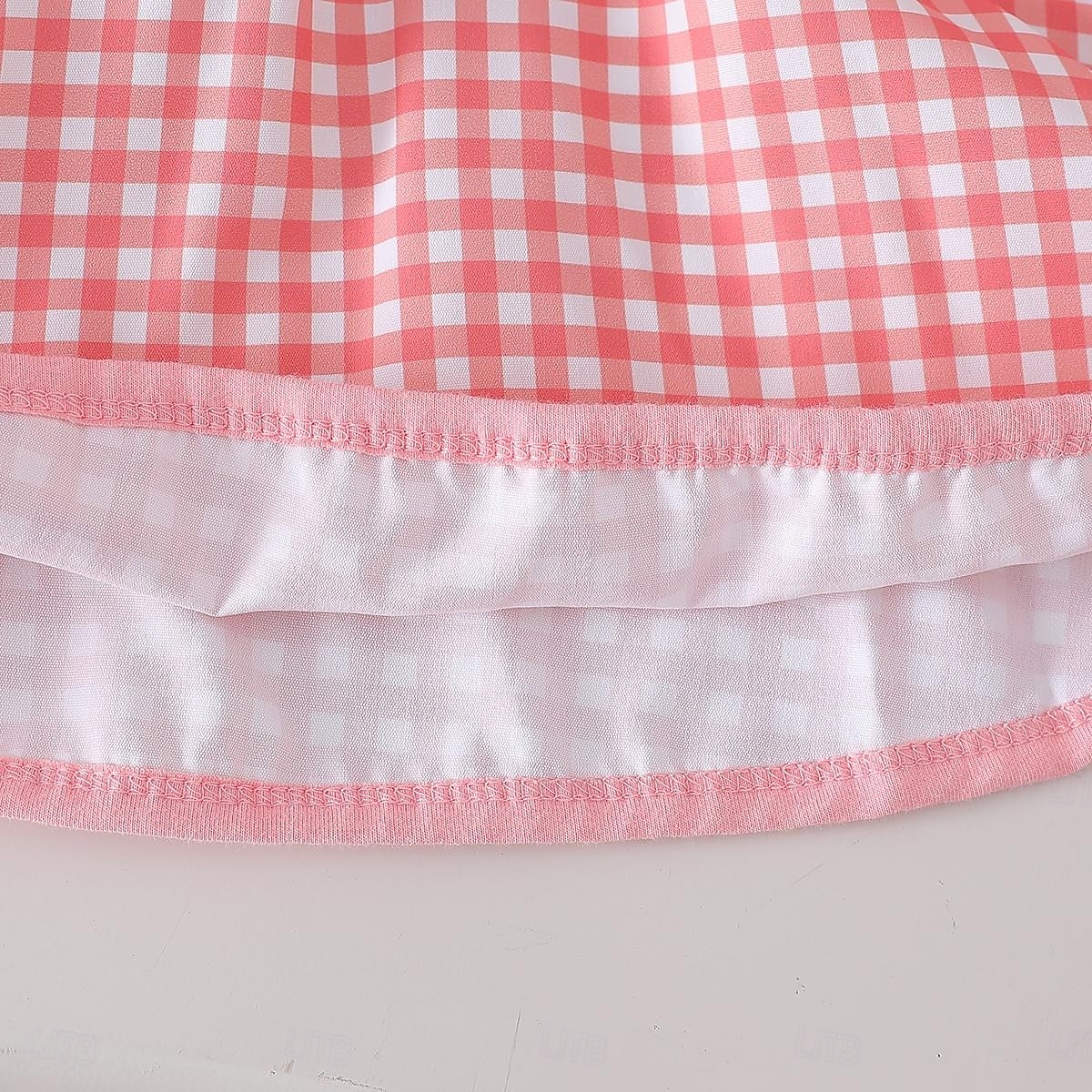 Voor meisjes 3D Ruitjes T-shirt & rok Roze Mouwloos Andere prints Zomer Casual Peuter 1-5 jaar Strakke ronde hals Buiten 2026 - $22.99 –P9