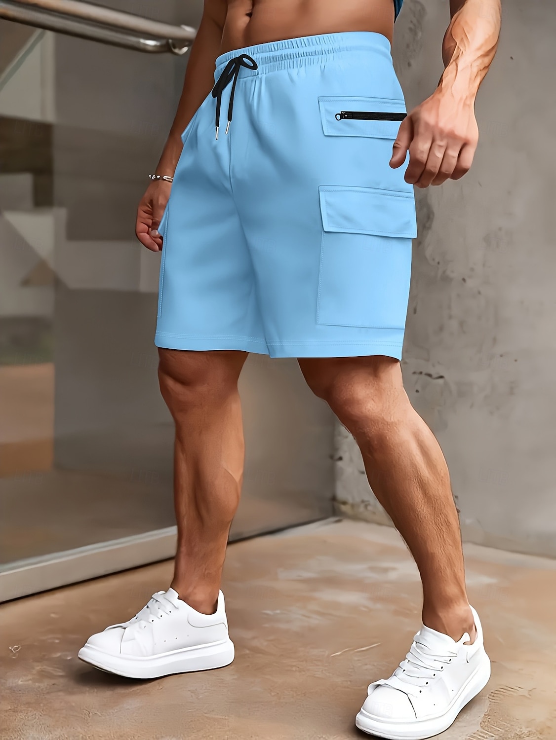 Men's Tactical Cargo Cargo Shorts Shorts Casual Shorts Pocket Elastic Waist Plain Comfort Above Knee Casual Outdoor Streetwear Fashion Streetwear Wine Navy Blue Stretchy 2026 - $22.99 –P1