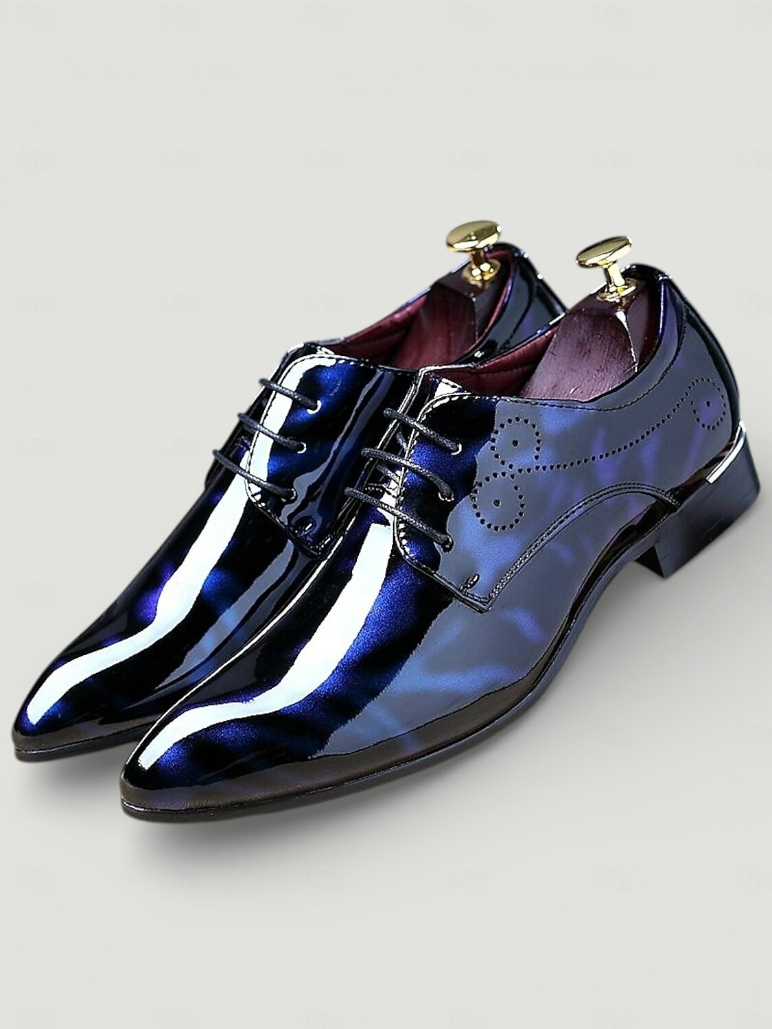 scarpe eleganti oxford da uomo in vernice - rosse e nere, ideali per eventi formali e feste del 2026 a $42.99 –P2