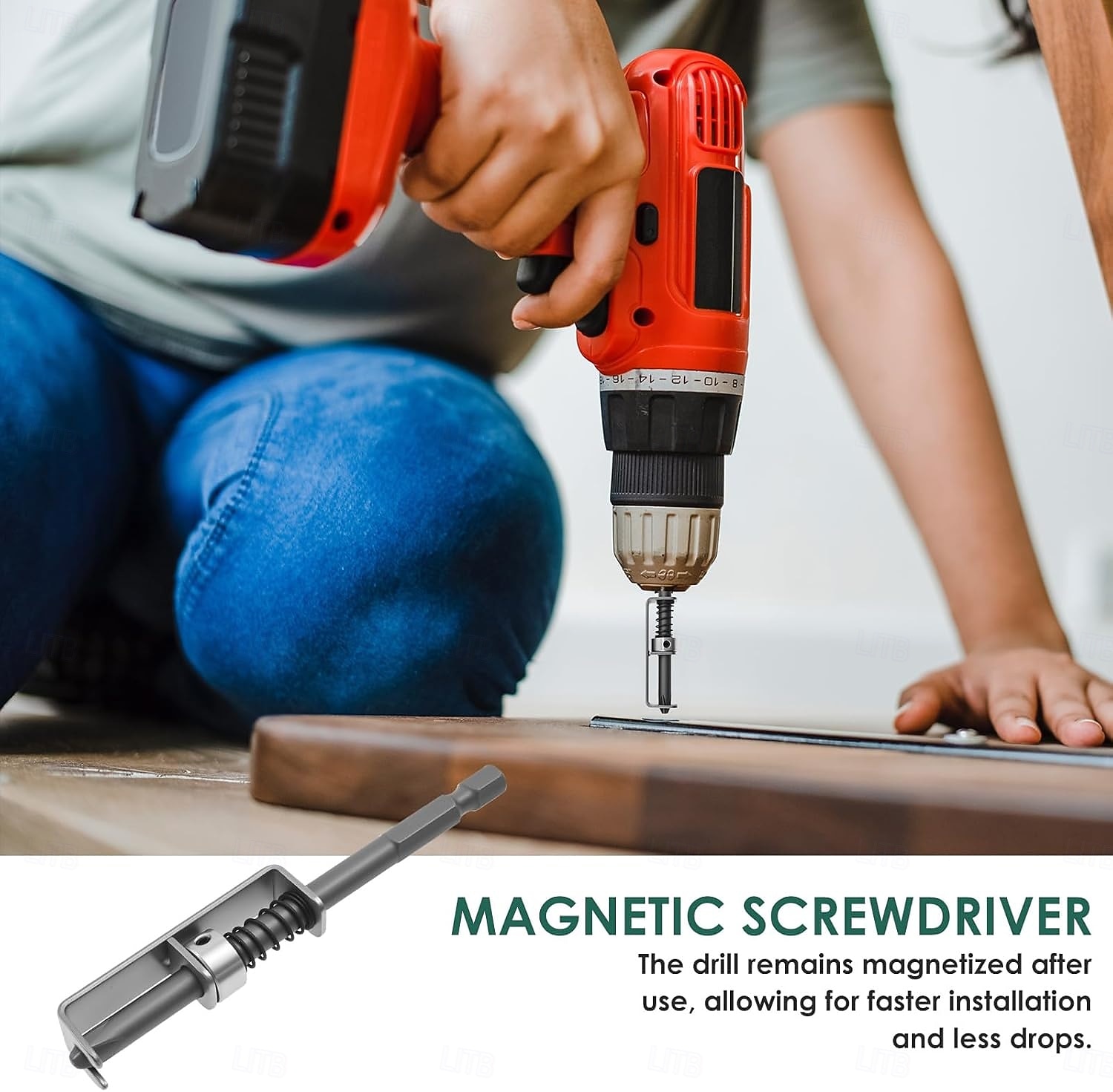 4 stk. fjærbelastet skrueholderbits, fallsikker skrutrekkerbits, universelt skruefesteverktøy, enhånds, skruerdriftsguide borespissholder for elektriker, mekaniker, gjør-det-selv-entusiast 2026 - $9.99 –P4