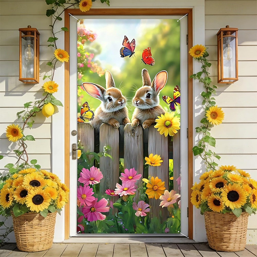 Pâques Affiches Couverture de porte Bannières extérieures Rabbit Mignon 3D Soirée Dortoir Chambre d'adolescents Résidence universitaire Chambre d'amis pour hommes dans une fraternité Arrière-plans de de 2026 ? $17.99 –P1