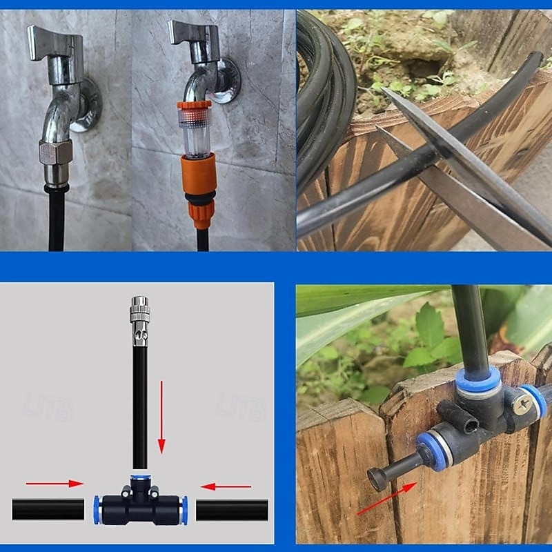 sistema di raffreddamento a nebulizzazione per esterni con ugelli di nebulizzazione regolabili a 360°, sistema di irrigazione e irrigazione automatico per giardino, patio, serra, raffreddamento e umidificazione del 2026 a $16.99 –P12