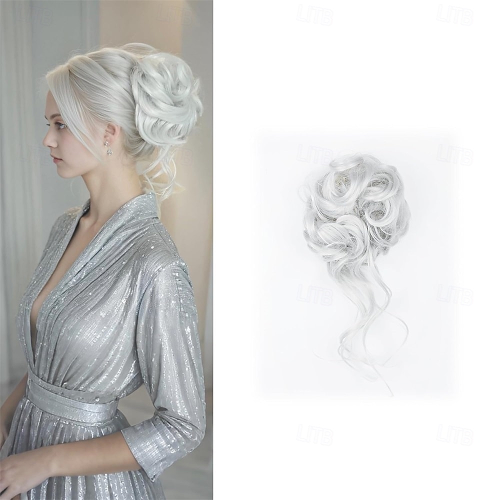 Kihara, laineikas, sotkuinen nuttura, helposti nutturalle vedettävä hiuslisäke, naisten ja tyttöjen kynsiklipsit, tummanruskea, luonnollinen tekoperuukki, solmittava päähine, kastanjanruskea 2026 - $10.99 –P10