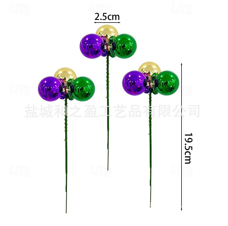 Confezione da 10 decorazioni natalizie per il martedì grasso, palline viola, verdi e dorate, steli per il martedì grasso &decorazioni per l'albero di Natale, ghirlanda di carnevale &forniture per del 2026 a $17.99 –P5