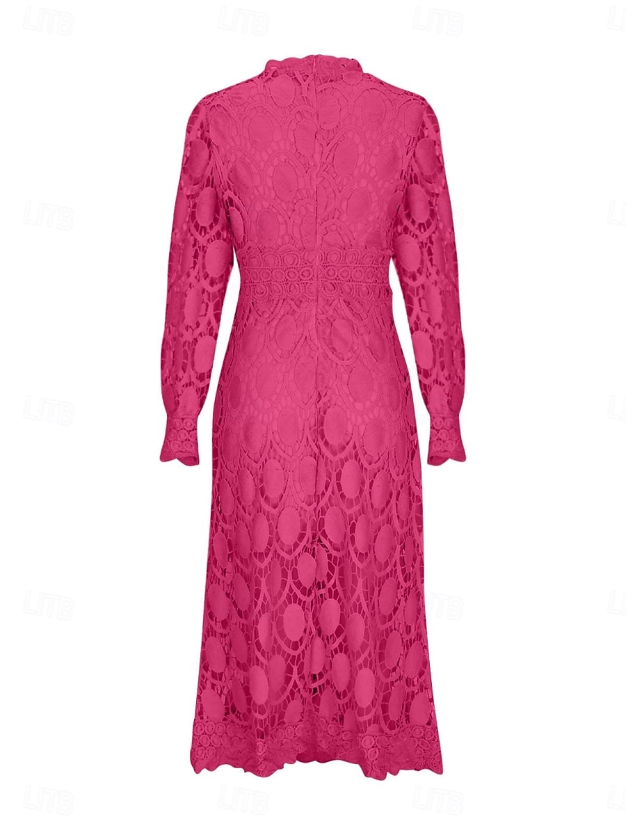 Γυναικεία Μίντι φόρεμα Φόρεμα σε γραμμή Α Καθημερινό Καθημερινά Κανονικό Σκέτο 3/4 Μήκος Μανικιού Ζιβάγκο Μαύρο Λευκό Κίτρινο Φούξια Άνοιξη Φθινόπωρο 2026 - $51.99 –P5