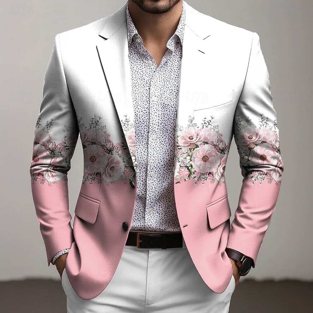 Ανδρικά Φλοράλ Μπουφάν μπλέιζερ Παλτό Μοντέρνα Άνετο Αναπνέει Καλλιτεχνικό Καθημερινό Καθημερινά Βραδινό Ρούχα για Πάρτυ Αιτιώδης συνάφεια 3D εκτύπωση Κουμπιά Πολλαπλή τσέπη 2026 - $85.99 –P1