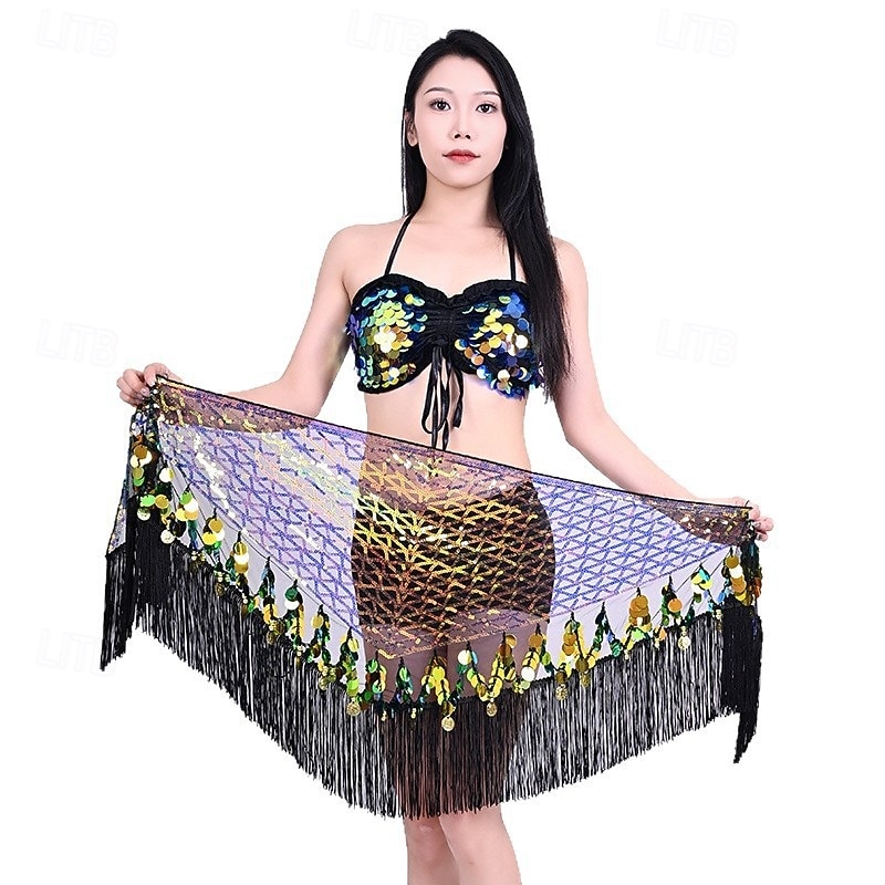 Vêtements de danse Samba Ensemble de Danse du Ventre à Franges en Sequins Bleu Vert|l Costume de Performance de 2026 ? €27.49 –P3