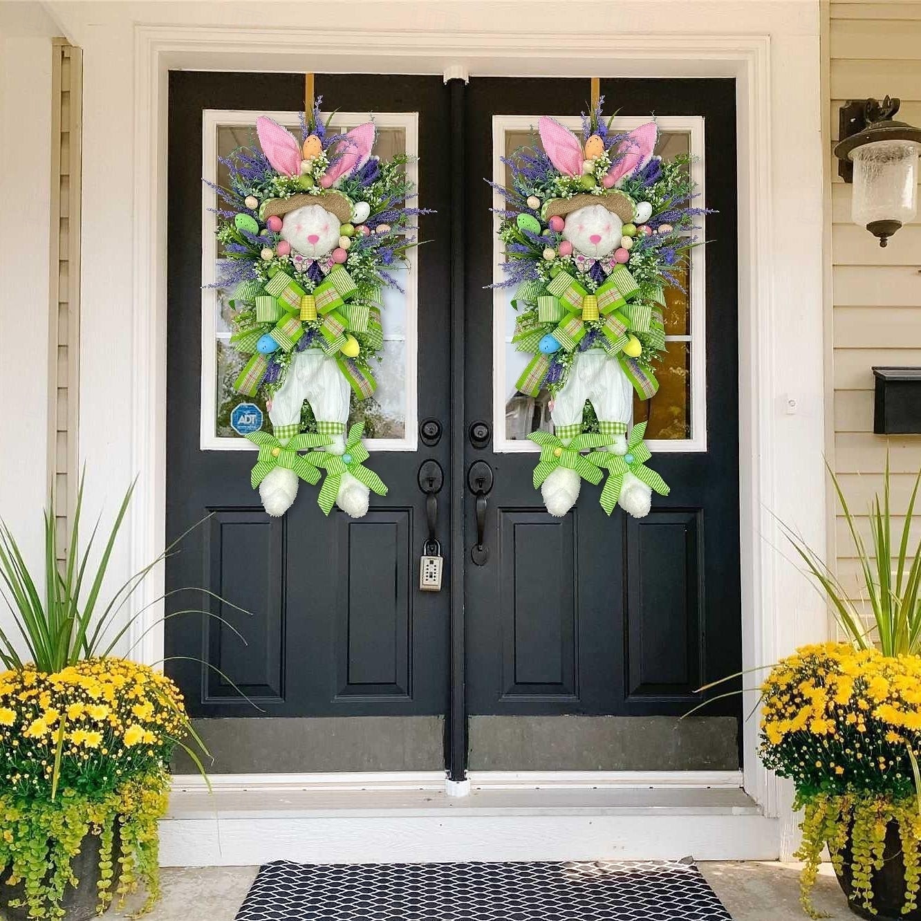 2 Pack Large Easter Bunny Swag Wreath for Front Door, 24" Artificial Spring Bunny Hanger with Lavender Eggs & Green Bows, Whimsical Farmhouse Easter Wall Porch Decor, Cute Outdoor Holiday Decoration 2026 - $58.99 –P2