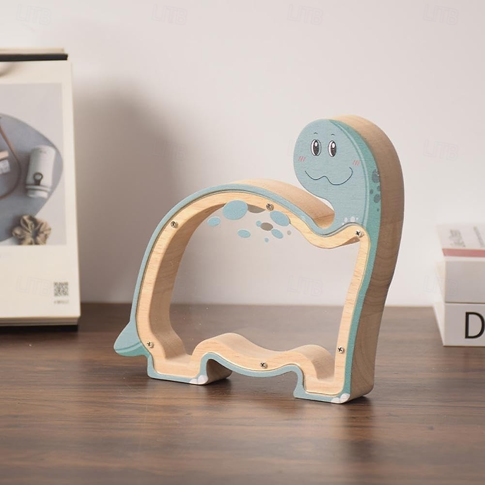 Houten spaarpot in de vorm van een dinosaurus voor jongens, transparante spaarpot met acrylvenster, creatieve spaarpot, cadeau spaarpot, nieuwjaars-, verjaardags- of doopcadeau voor peuters en meisjes 2026 - $22.99 –P2