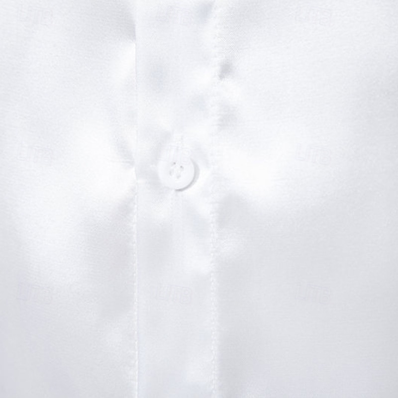 Herren Hemd Satinhemd Kleidhemd Knopfhemd Abschlussballhemd Einfach Geschäft Hochzeit Marineblau Blau Langarm Umlegekragen Ganzjahres Bekleidung 2026 - $21.99 –P9