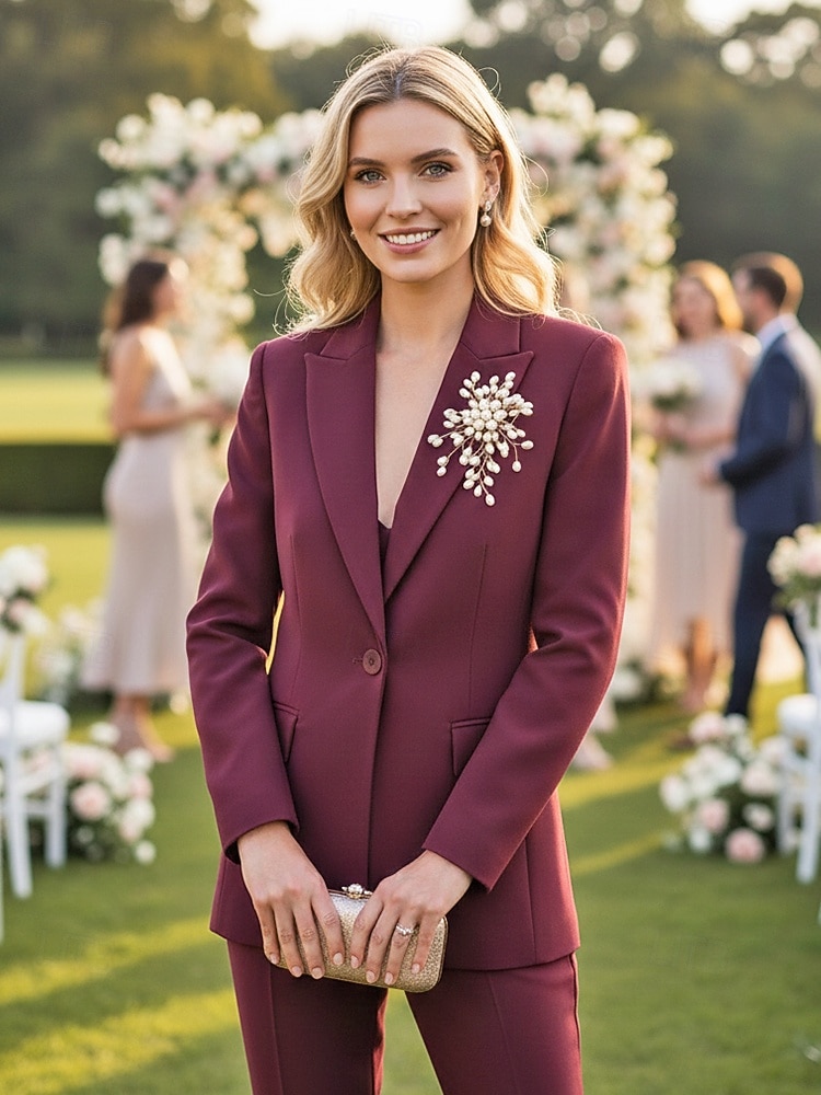 Damesbroche van imitatieparels, elegant bloemmotief met goudkleurige accenten, perfect voor bruiloften, feesten en formele gelegenheden, bruidsaccessoires en avondkleding. 2026 - $11.99 –P2