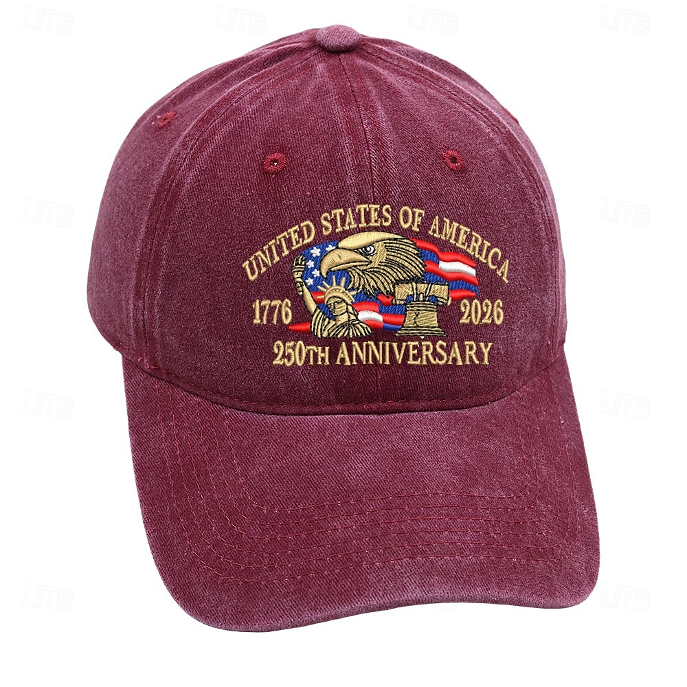 Baseballcapen Frihetsgudinnen Amerikansk flagg Frihetsklokken Retro / vintage Arv Patriotisk 1776–2026 til Unisex Voksne Broderi for Uavhengighetsdag 4. juli utendørs Fritid / hverdag Parade 2026 - $20.99 –P7