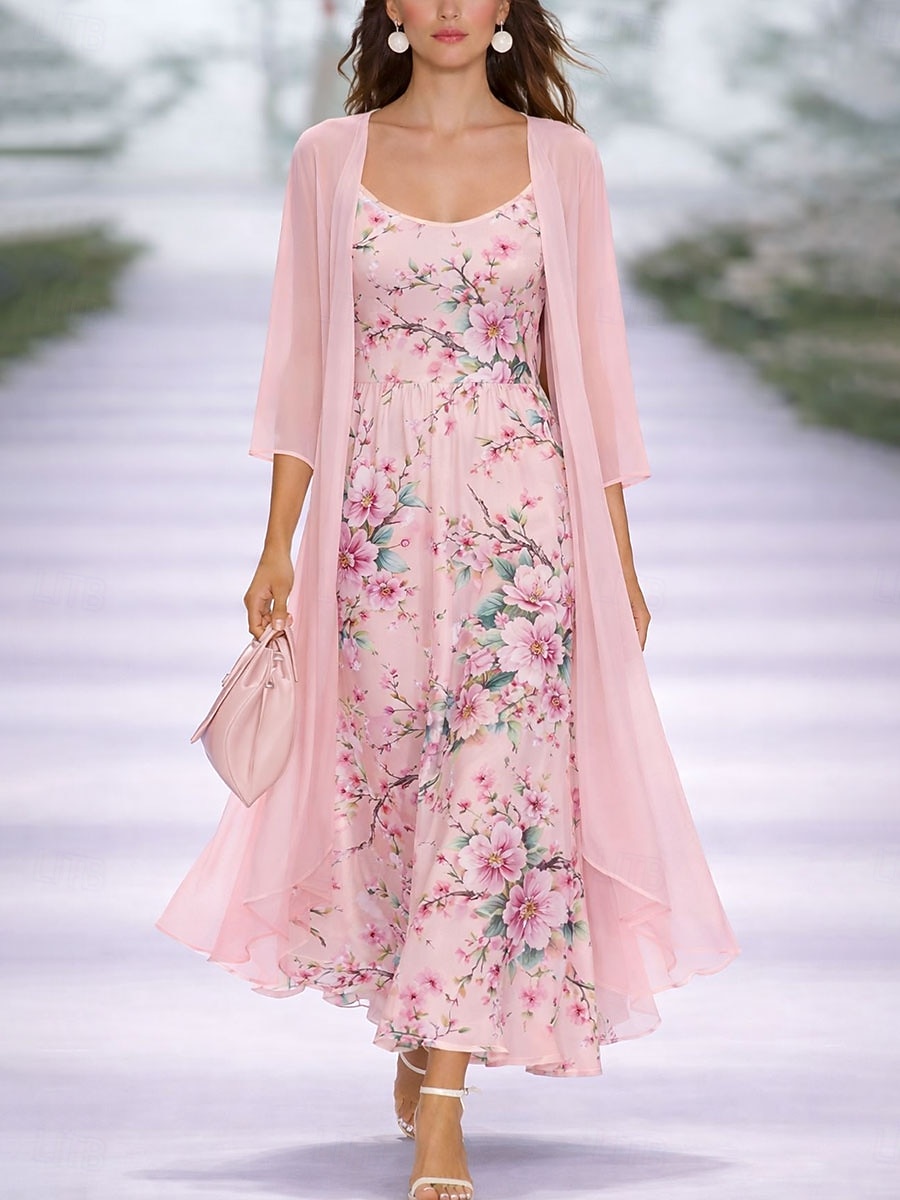 Damen Midikleid A Linie Kleid Urlaub Lässig Boho Normale Passform Ombre Grafik Dreiviertelarm V Ausschnitt Blau Hellrosa Rosa Leicht Blau Sommer Frühling Herbst Winter 2026 - $51.99 –P6