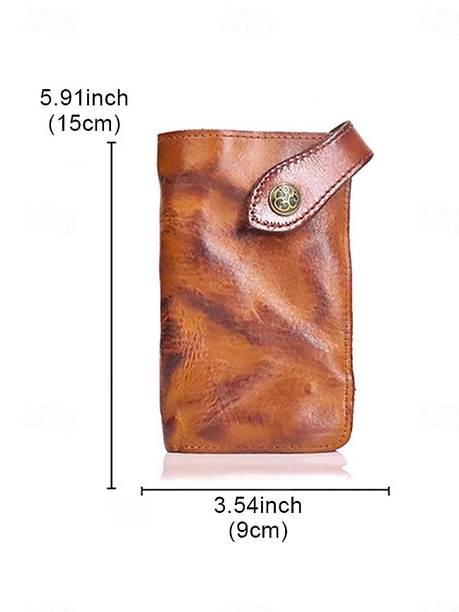 Men's Genuine Leather Long Wallet, Large Capacity Vintage Bifold Card Holder, Multi-Color Retro Style, Slim Portable Design for Daily Carry, Travel, Business & Casual Use 2026 - $26.99 –P13