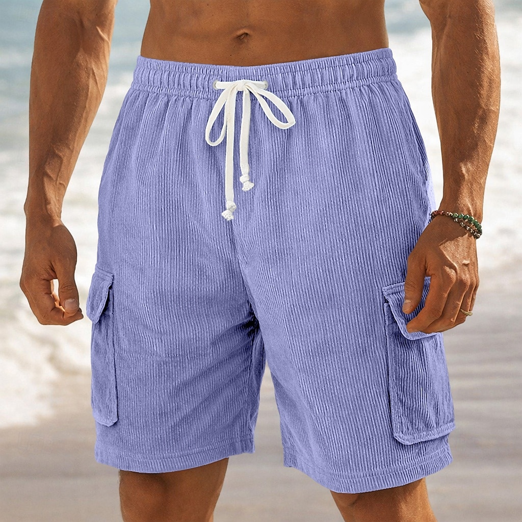 Per uomo Shorts Pantaloncini casual Pantaloncini di velluto a coste Tasca Elastico in vita Semplice Comodità Traspirante Corto All'aperto Vacanza Abbigliamento quotidiano Moda Streetwear Blu Nero del 2026 a $11.49 –P4