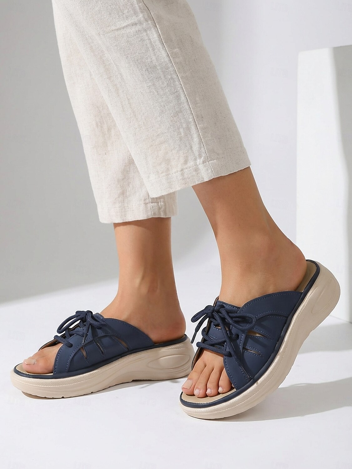 Women's Blue Comfort Slide Sandals – Cushioned Lightweight Summer Shoes for Home, Vacation, Walking & Relaxed Daily Use 2026 - $26.99 –P1