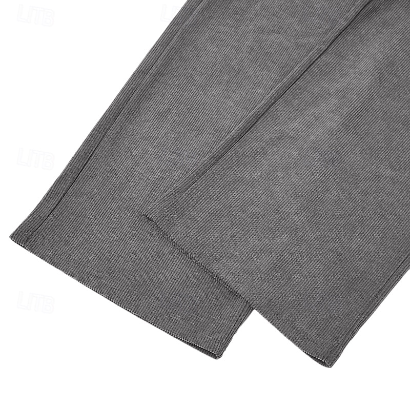 Męskie Spodnie dresowe z szerokimi nogawkami Spodnie Spodnie sztruksowe Luźne spodnie Spodnie codzienne Ściągana na sznurek Elastyczny pas Równina Prążki Odprowadza wilgoć Oddychający Pełna długość 2026 - $24.99 –P5