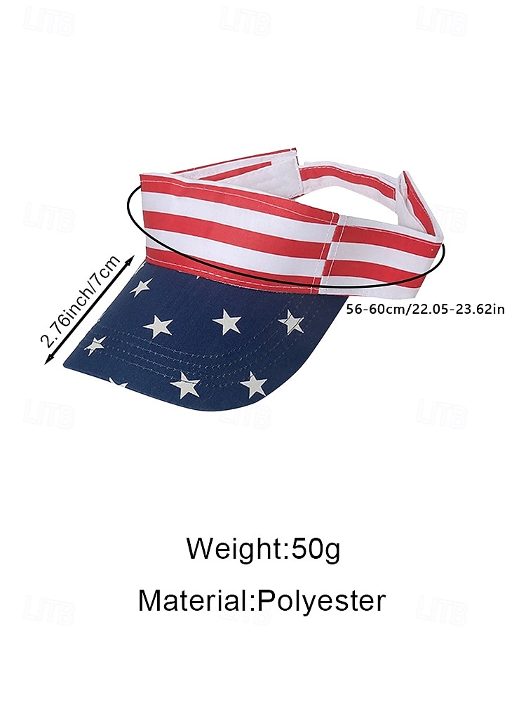 250-letний юбилей США Женская полистироловая визор с флагом США – дизайн в красном белом и синем цветах идеально подходит для Дня независимости и празднований в США 2026 - $14.99 –P8