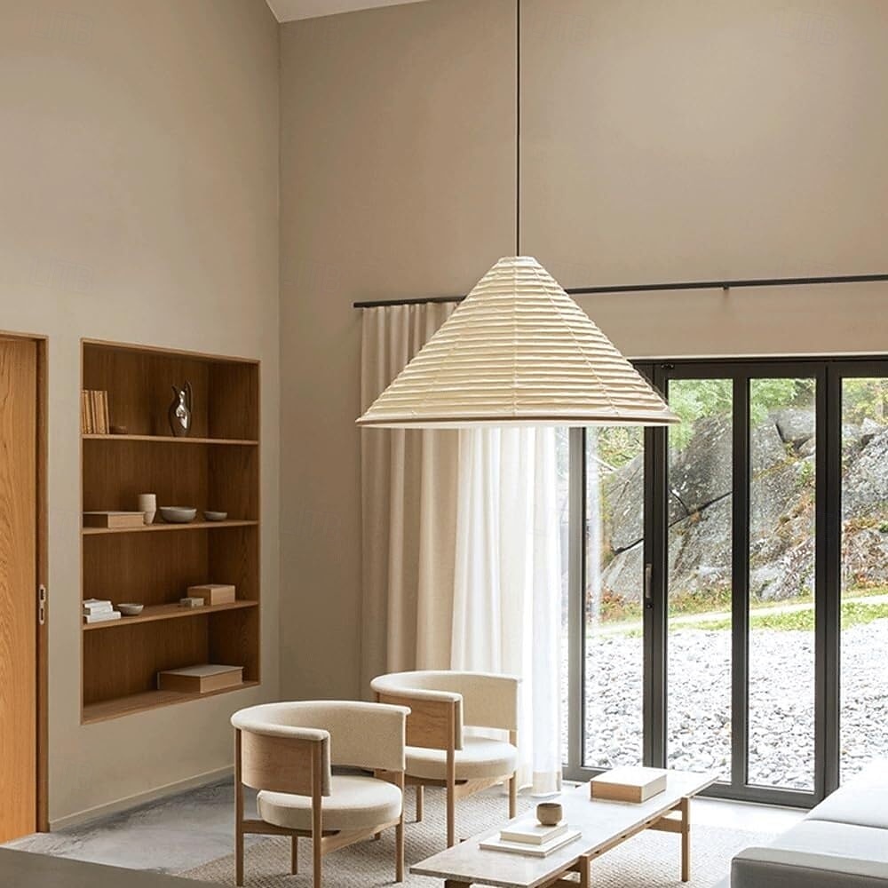 kuželové závěsné světlo, zúžená závěsná lampa z rýžového papíru 13,8", moderní stropní svítidlo s objímkou E26, bílý farmářský lustr do obývacího pokoje, jídelny, ložnice 2026 - $183.59 –P9