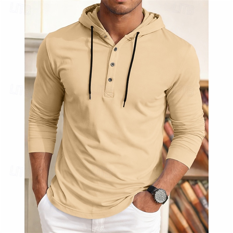 Homens Camisa Social Camisa casual camisa de botão Pullover Azul Marinha Manga Longa Tecido Com Capuz Casual Diário Com Capuz Roupa Moda Casual de 2026 por $20.99 –P1