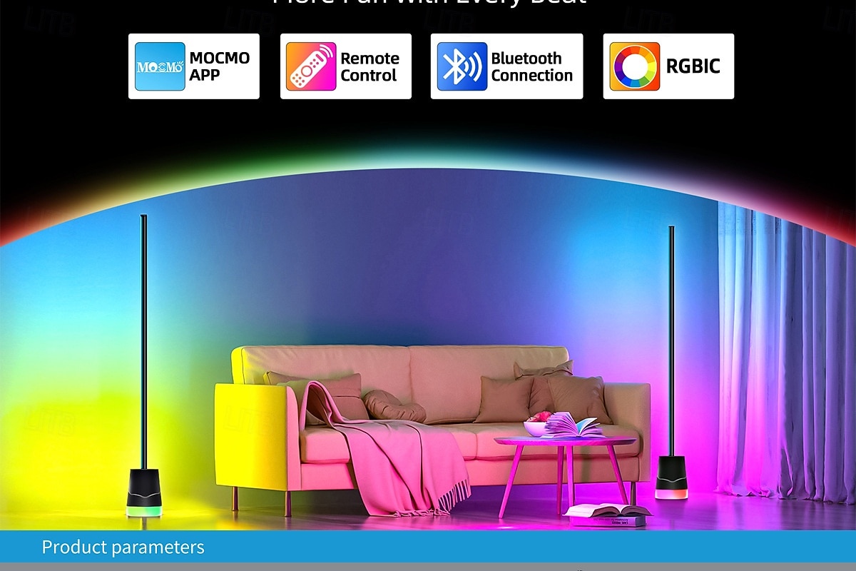Cylindrical RGBIC Floor Lamp, Bluetooth APP Control LED Corner Light, Music Sync Color Changing Standing Lamp with Timer, 16 Million Colors for Bedroom Living Room Gaming Room Party Decor 2026 - $39.99 –P2