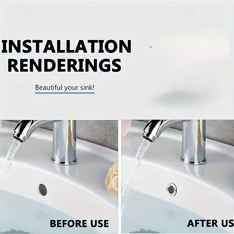 חבילה של 4 כיסויי גלישה לכיור, מכסה חור גלישה מנירוסטה עם ידית דקורטיבית, אטום לדליפות, התקנה קלה, אביזרי כיור אמבטיה ומטבח מודרניים 2026 - $9.99 –P3