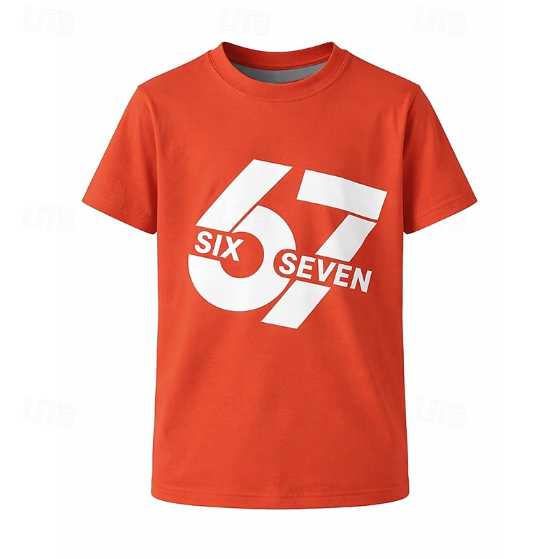 Unisex Boys' 3D Graphic Color Gradient Funny Slang 67 T shirt Tee Short Sleeve 3D Print Summer Spring Sports Fashion Streetwear Kids 4-12 Years Crew Neck Casual Daily Outdoor Regular Fit 2026 - $12.99 –P8