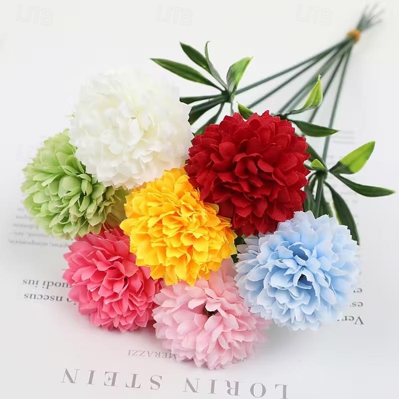 18 Bunches Multicolor Realistic Artificial Chrysanthemum Flowers - Maintenance-Free Faux Floral Arrangement Bouquet in White Red Pink Yellow Green-Gray - Suitable for Home Wedding Party Table Centerpiece 2026 - $16.99 –P2