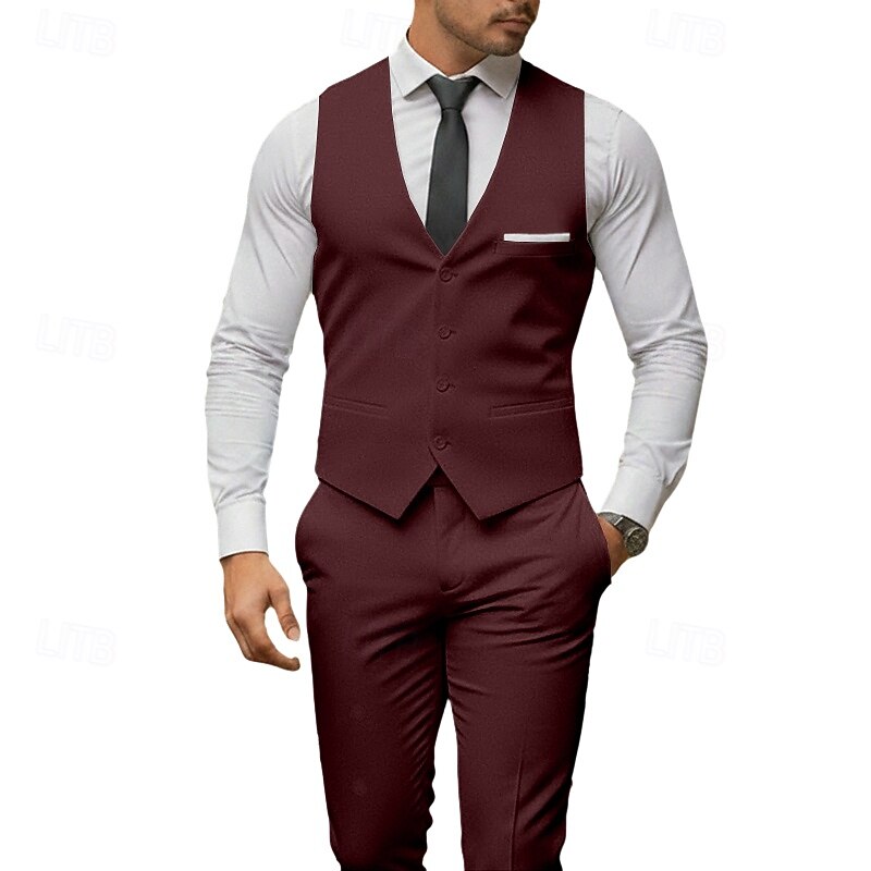 Ανδρικά Σμόκιν Κοστούμια για πάρτι Πάρτι Μαύρο Λευκό Χειμώνας Εφαρμογή Κλασικό Πέτο Επίσημο Μονόχρωμο Κατά παραγγελία εφαρμογή Σετ 2 τεμαχίων 2026 - $89.99 –P3