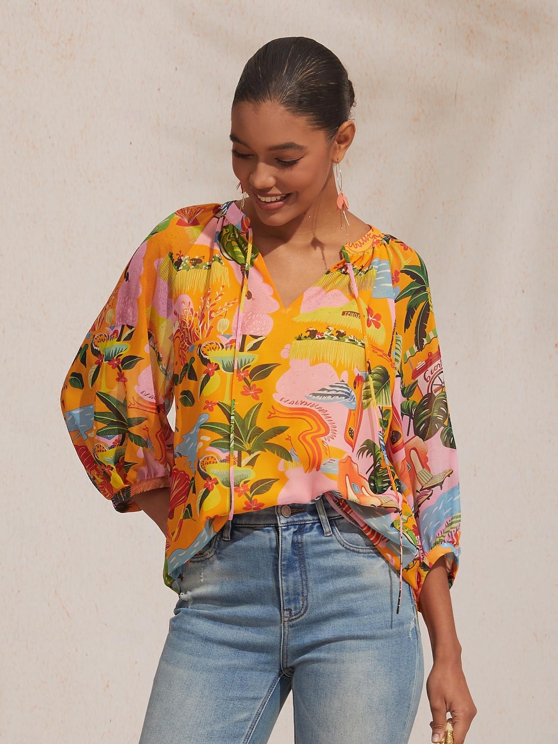 letní splývavý šifonový květinový top 2026 - $67.99 –P9